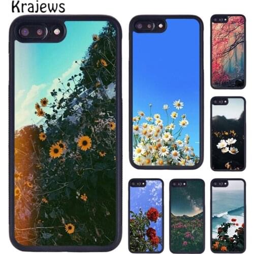 Krajews Flower beautiful landscape Soft Phone Case Cover For iPhone 5 6S 7 8 plus 11 12 Pro X XR XS Max Samsung Galaxy S8 S9 S10