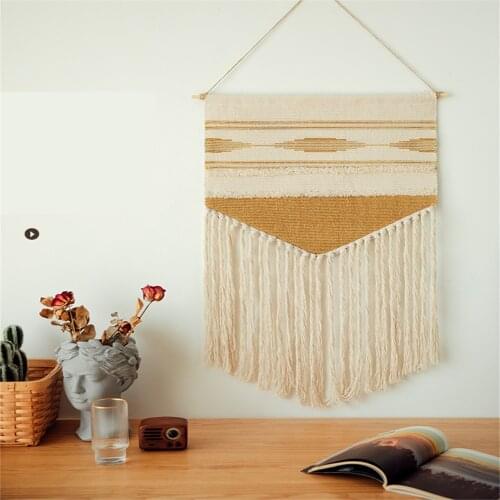 Handamde Macrame Tapestry Wall Hanging Cotton Linen Room Home Decor For Living Room Boho Simple Nordic Vintage Ornaments