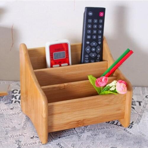New hot wooden storage box desktop organizer remote controller holder Office stationery storage box pen Pencil holder makeup box