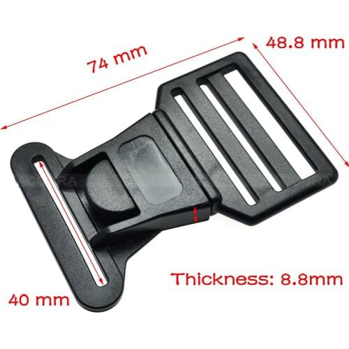 Plastic Center Release Buckle Dual Adjustable Belt Buckle Package Accessories Webbing Size 40mm