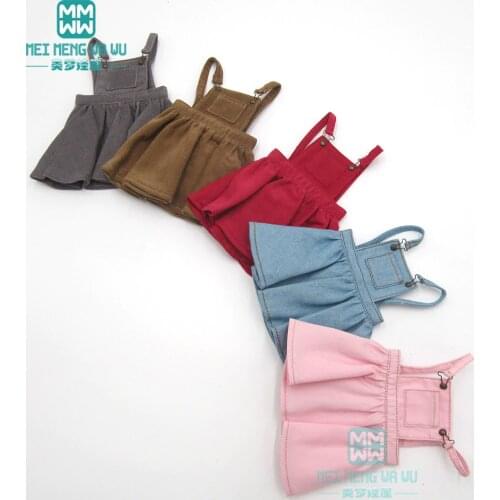 Fits 27cm-30cm 1/6 BJD YOSD doll clothes fashion strap dress pink, rose, khaki, gray