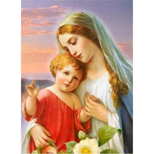 5D Diamond Embroidery Religion Diamond Painting Full Square Rhinestones Virgin Mary Diamond Art Christmas Decoration