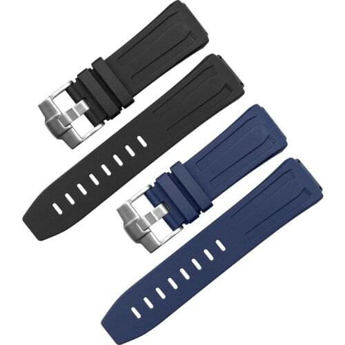 Rubber Watch Band Belt Strap For Piguet Oak Concept GMT Watch Bracelet 26560IO / 26221FT / 26577TI. + Tool