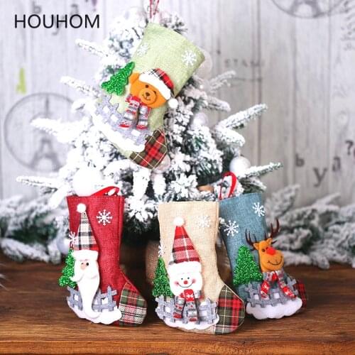 New Year 2021 Christmas Gift Christmas Stocking Xmas Tree Decor Candy Bag Noel Christmas Decorations for Home Natal Navidad 2020