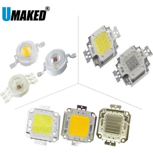 High Power LED Chip 1W 3W 10W 20W 30W 50W 100W COB SMD LED Bead Warm Cool White RGB Red Blue Green for led Floodlight Spotlight