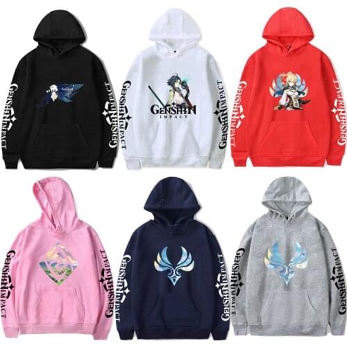 Game Genshin Impact Hoodies Jean Printing Long Sleeve Jackets Tops Hooded Sweatshirt Coat Outwear Festival Spring Autumn