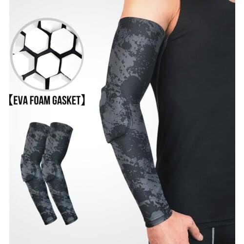 Strengthen Elbow Protection More Secure 1 Pair Breathable Elastic Arm Warmers With Crash Cushion And Silicone Antiskid