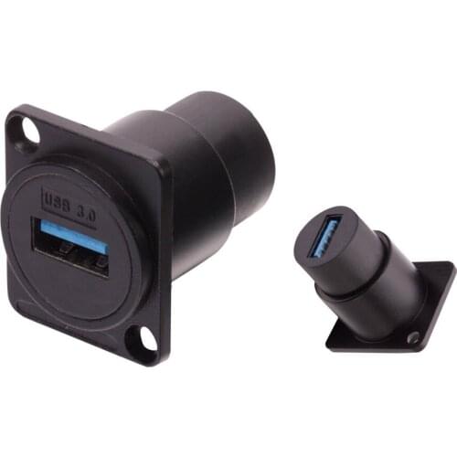 High quality 10pcs/lot USB3.0 Chassis Panel Mount Network USB3.0 socket with straight through network