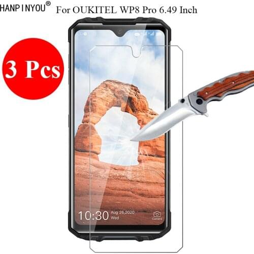 3 Pcs/Lot 9H 2.5D Tempered Glass Screen Protector For OUKITEL WP8 Pro 6.49" Protective Film + Clean Tools