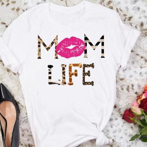 Female Tshirts Fashion Clothes Graphic T Top Lady Print Tee T-Shirt Women Cartoon Leopard Mom Mother Mama Short Sleeve Summer