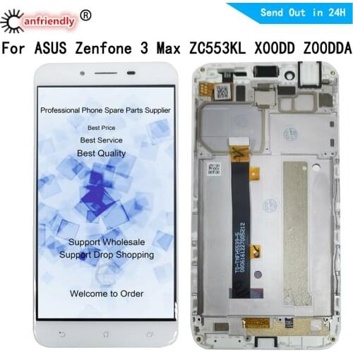 For ASUS Zenfone 3 Max ZC553KL X00DD Z00DDA LCD Display+Touch Screen Digitizer with frame Assembly Replacement Glass Panel