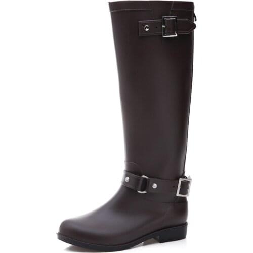PVC Winter Casual Ladies High Rain Boots Light Waterproof Fashion Boots Non-slip Women Rubber Shoes Wear-resistant Water Shoes