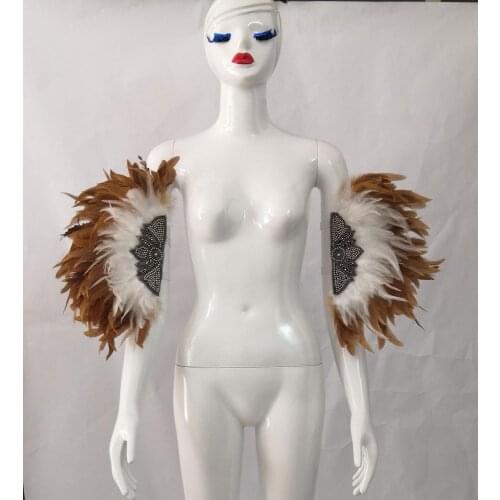 1 Pair Carnival Stage Show Feather Armband Hand Cuff and wrist cuff Leg Piece Ankle Cuff