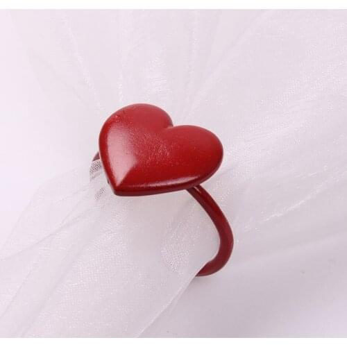 10pcs Big red heart-shaped Valentines Day napkin buckle napkin ring napkin ring mouth cloth laps
