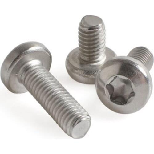 10pcs M6 Torx round head screws T&TX pan header anti-theft screw mechanical bolts stainless steel bolt GB2672 8mm-50mm long