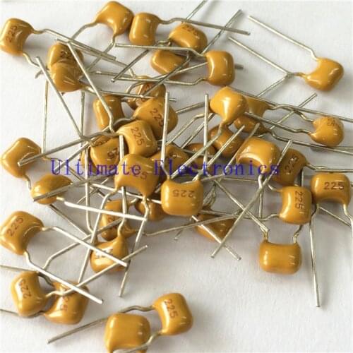 1000pcs/lot Multilayer ceramic capacitor 2.2uF 225 50V 2200nF 225M P=5.08mm