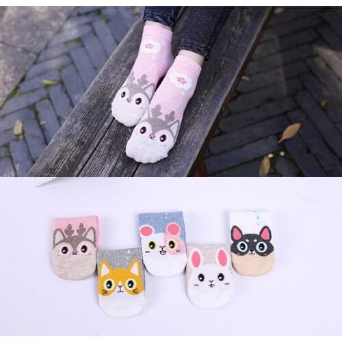 2018 Autumn New Pattern Cartoon Directly Plate Sock Animal Beloved Daughter Socks Cotton Comfortable Boat Socks 1pair=2pcs ws404