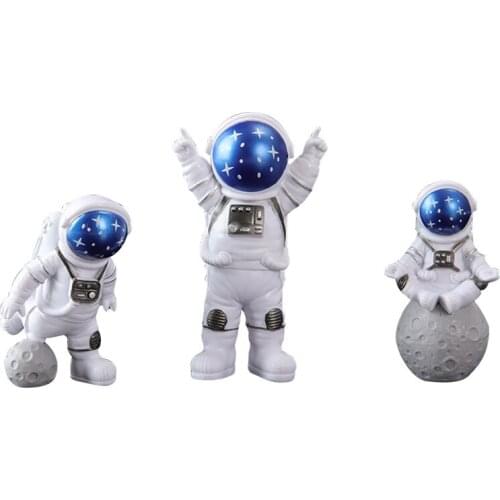 3PCS/SET Space Astronaut Decoration PVC Model Toys Hand-Made Computer Case Desktop Articulated Doll Toy Gift