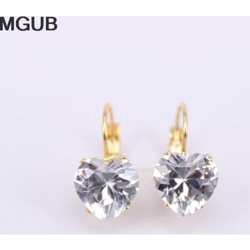 8 color heart earrings 8mm 10mm size red White blue purple color female gift Comfortable to wear ZN03