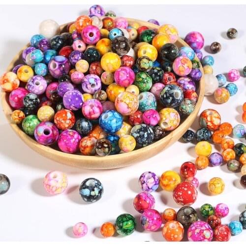 New Arrival 8/10/12/14MM Acrylic Beads Spacer Ball Beads For DIY Jewelry Finding Making