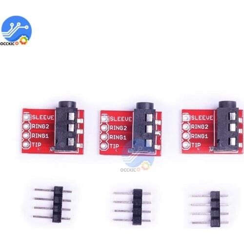 1PCs TRRS Audio Board 3.5mm Jack Stereo Earphones Headset Audio Breakout Board Extension Module