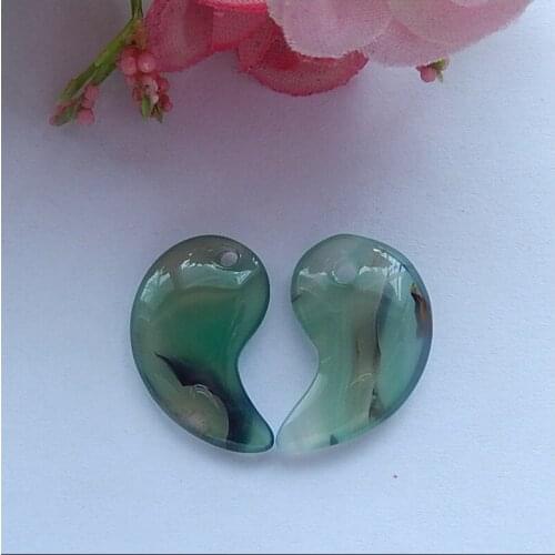 Semiprecious stone jewelry,gift,gemstone Green Agate fashion Earrings Beads,For Women Jewelry Making DIY 22x15x5mm,3.74g