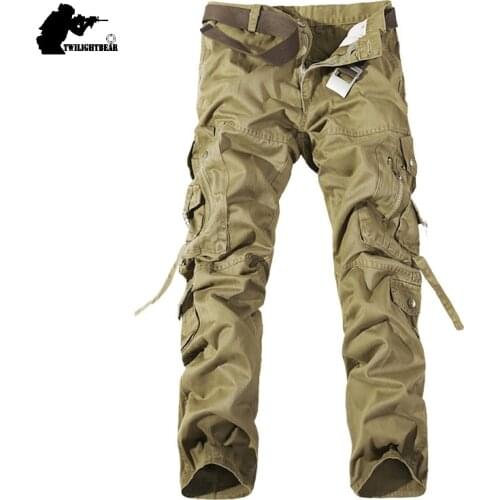 Brand New Mens Cargo Pants Designer Fashion Multipocket Plus Size Cotton Casual Tooling Pant Men Overall 28-44 AF018
