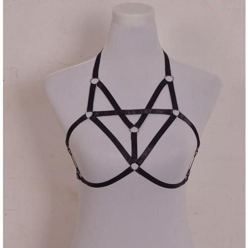 Geometry Sexy Harness Cage Bra Women Fantasias Gothic Harajuku Sexy Lingerie Summer Style Exotic Apparel Body Harness Cage Bra