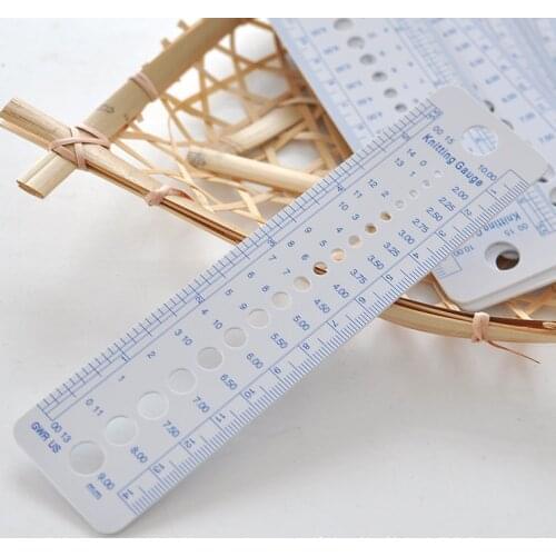 1 Piece UK US Canada Sizes Knitting Accessories Needle Gauge Inch Sewing Ruler Tool CM 2-10mm Size Measure Sewing Tools