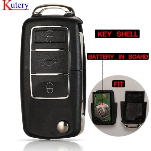 Kutery Car remote Keys Shell case For Volkswagen Skoda Seat Golf Jetta Beetle Polo Bora Passat For VW 3 Button Replacement Flip