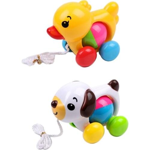 Kids Simulation Duck/Dog Lifelike Play Toys Multifunctional Push-Pull Animal Shaped Set Portable Educational Toys H3CD
