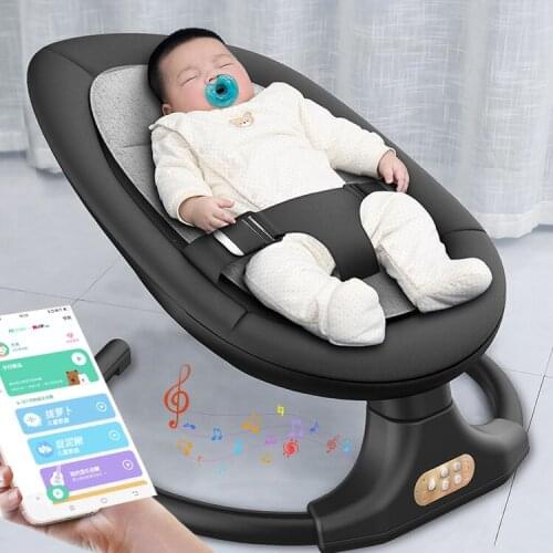 Load Baby Smart Electric Baby Cradle Crib Swing Rocking Chair Newborn Calm Chair with Comforter Remote Control