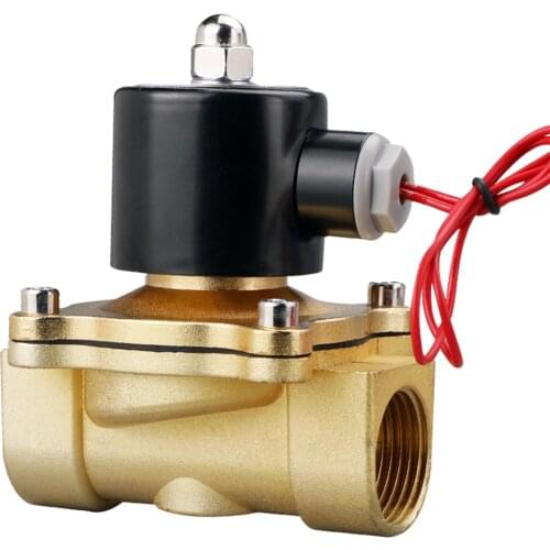 DN25 G1" Solenoid Valve 12V 24V 220V Copper Valve Body Copper Coil Oil Pneumatic Water Oil Helium Valve For Water Oil Helium Gas