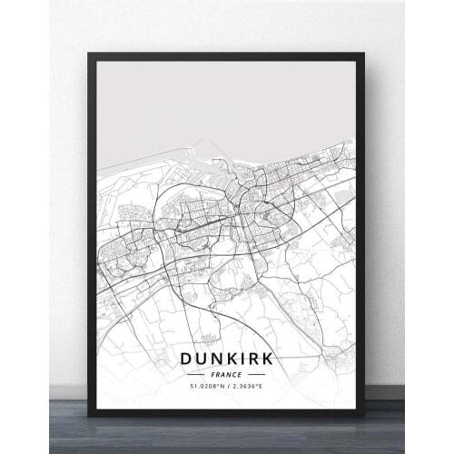 Dunkirk Grenoble La Rochelle Laval Le Havre Lille Limoges Lyon Marseille Metz Montpellier Mulhouse Nancy France City Map Poster