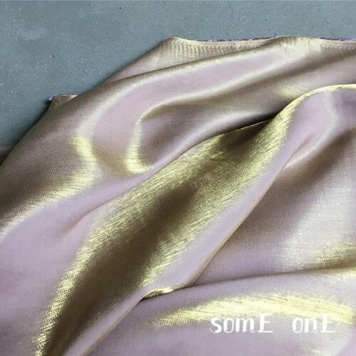 Cotton Silk Satin Fabric Purple Gold Gradient DIY Decor Shirt Kungfu Suit Hanfu Cheongsam Bridal Evening Dress Designer Fabric