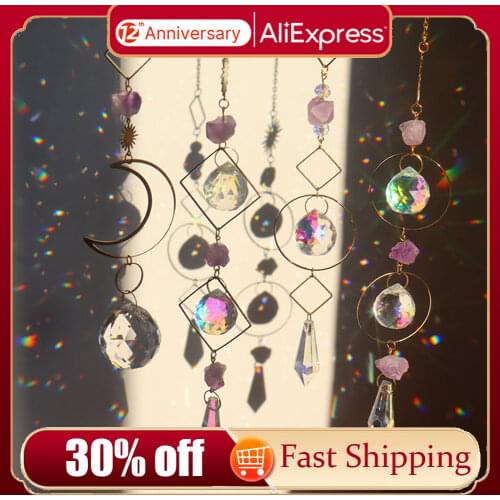 Crystal Windchimes Sun Catchers Diamond Hanging Rainbow Chaser Garden Window Wedding Curtain Chandelier Home Decor Wind Chime
