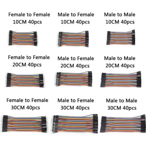 40P Dupont Line 10cm/20CM/30CM Male to Male / Female to Male or Female to Female Jumper Wire Dupont Cable