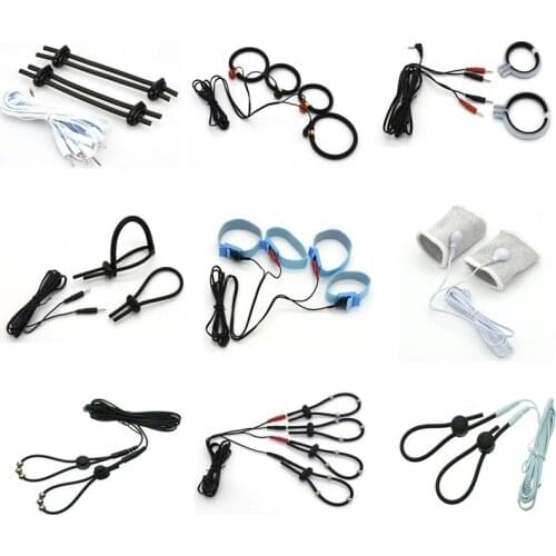 Electric Shock Penis Ring Electro Shock Stimulation Cock Rings Medical Themed Adult Sex Toys For Men Electrical Shock Stimulator