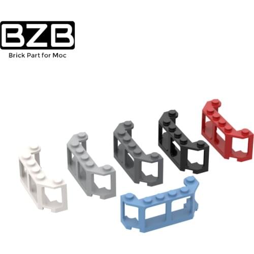 BZB MOC DIY Bricks Part 17454 Train Front 2X6X2 Train Ship Car Glass Window Building Blocks Parts Construction Kids Gift Toys