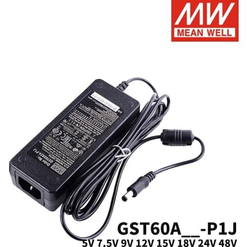 MEAN WELL GST18A GST25A GST40A GST60A P1J Industrial Adaptor 5V 7V 9V 12V 15V 18V 24V 28V 48V Meanwell Switching Power Supply