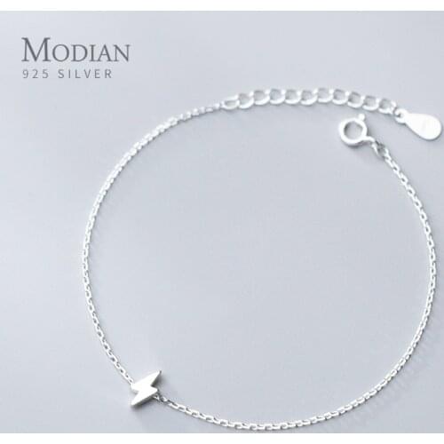 Modian Minimalism Lightning Bracelet for Women Gift Authentic 925 Sterling Silver Link Chain Bracelet Fashion Fine Jewelry