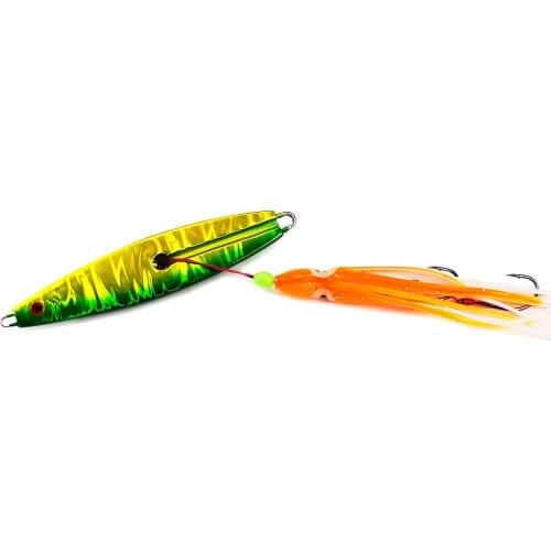 Countbass 135g 4.8oz Inchiku jig with octopus assist hook, Salty Rubber Jigging lures for fishing, Lead Bottom Ship Snapper