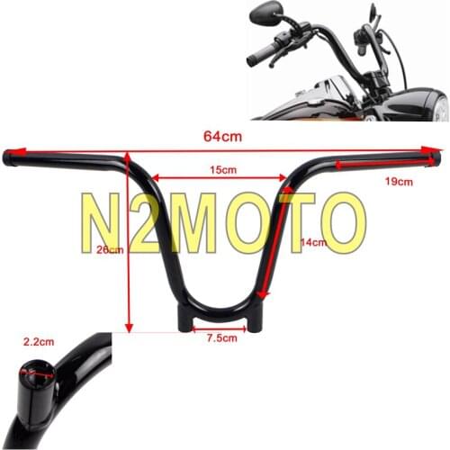 Motorcycle Black Handlebars 9.5" Rise Handle Bar for 7/8" 22mm XS650 APE Bootlegger Yamaha TX650 Chopper Bobber Hardtail