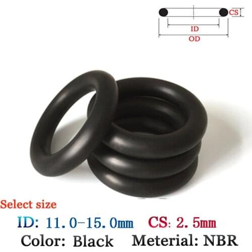 CS 2.50mm ID11mm-15.5mm 10-50pcs Fluoro rubber O-Ring set NBR Gasket plastic oil and water seal gasket Silicone Ring Seal Film