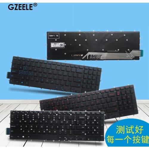 New US laptop keyboard for Dell Inspiron 15 5565 5567 5568 Gaming 17 5765 5767 keyboard layout blue/white/red Backlit