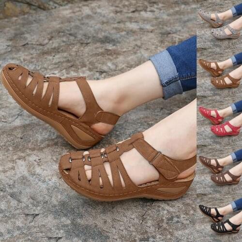 SAGACE 2021New Womens sandals 2021 Fashion Roman style open toe breathable flat sandals Ladies casual platform womens shoes