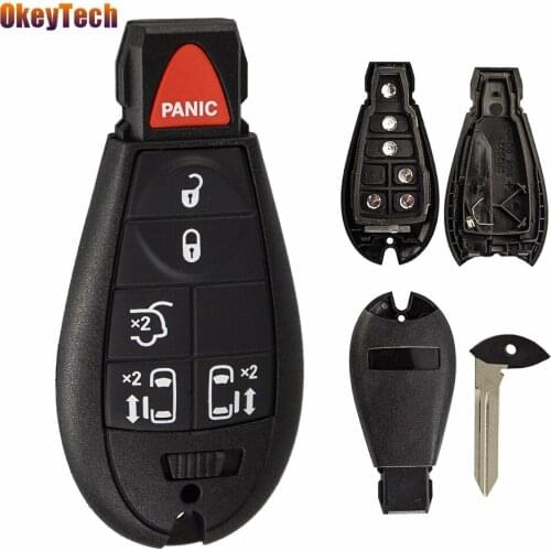 OkeyTech 5+1 Buttons Smart Car Key Shell Case Cover For Chrysler Jeep Grand Cherokee Journey Car Accessories Insert Blade