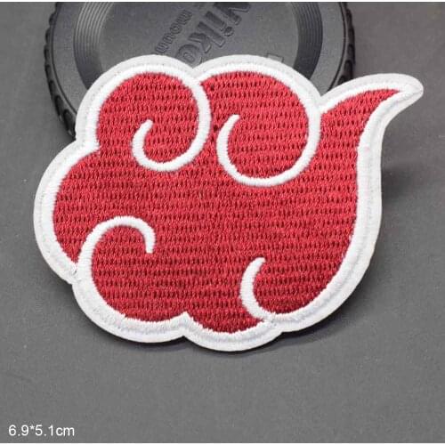 Cartoon Kids Cool Shoe Original Red White Cloud Iron On Patch Clothes Red Cloud Patch For Clothing Girls Boys Embroidered Patch