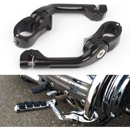 Motorcycle Foot Pegs Pedals Folding Footrests Clamps 32mm For Harley Honda Yamaha Suzuki Cruiser Bobber Cafe Racer Universal