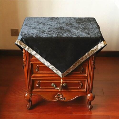 Custom Square Small Cabinet Universal Dust Protection Cover Bedside table TV Set Cover cloth Chenille Side Tea Round Table cloth